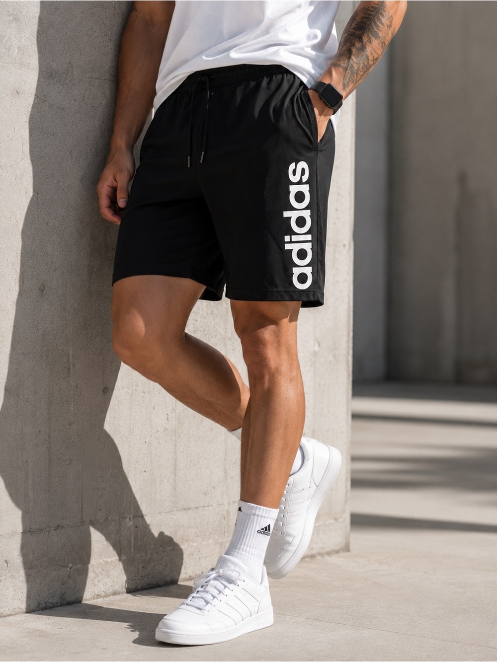Adidas AEROREADY Essentials Primegreen Black Linear Logo Chelsea Shorts Men's